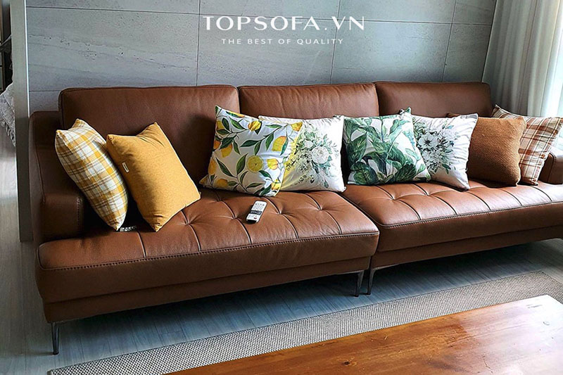 Những phòng có diện tích nhỏ sẽ thường sử dụng sofa văng da PU chữ I để tiết kiệm diện tích