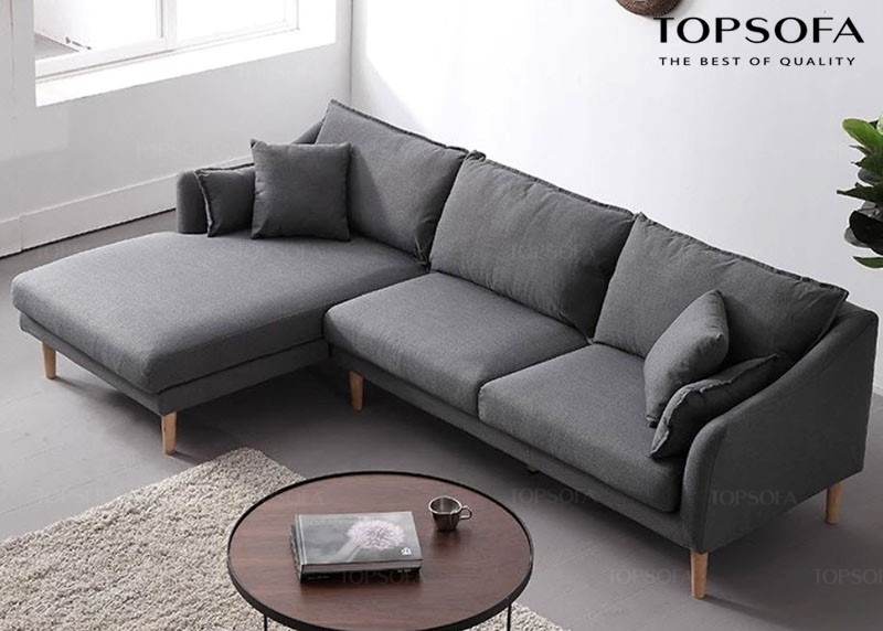 Sofa góc nỉ ts210 thiết kế đơn giản hiện đại