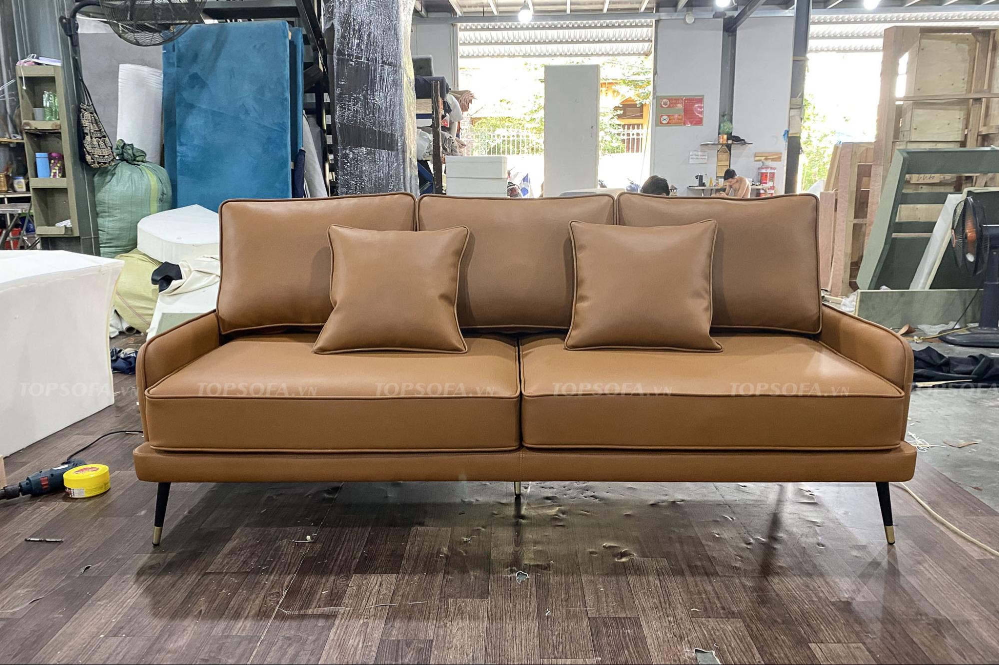 Sofa văng da TS305 đẹp