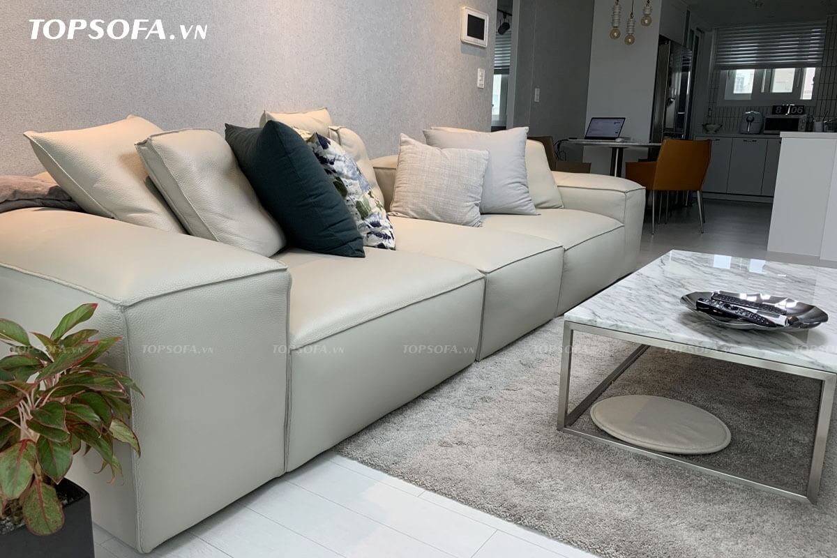 Sofa văng da TS 306 thiết kế không chân