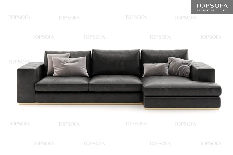 Mẫu sofa không chân hiện đại mới mẻ, có phần đệm chân bằng gỗ hiện đang là mẫu sofa góc L nhỏ xu hướng mới ghế sofa