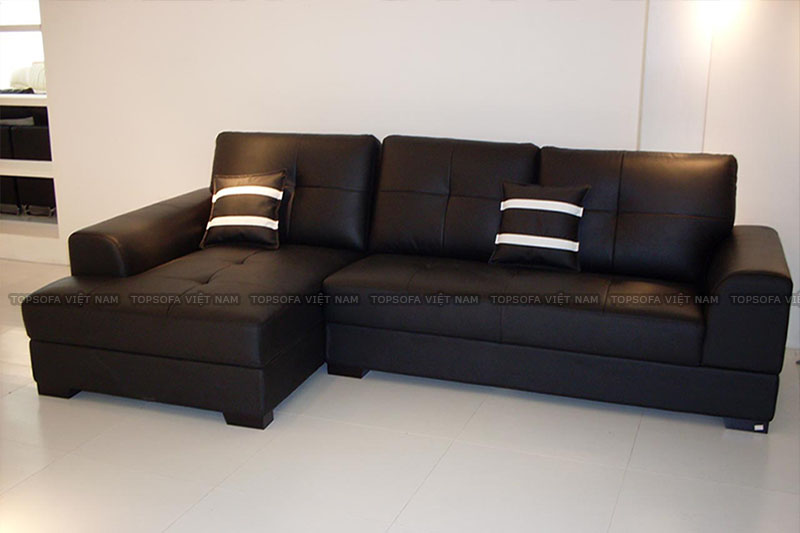 Mẫu sofa góc mini sẽ mang đến sự sang trọng, quyền lực cho không gian phòng của bạn nhờ tông màu đen huyền bí