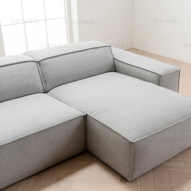 sofa góc nỉ TS214 màu ghi sáng