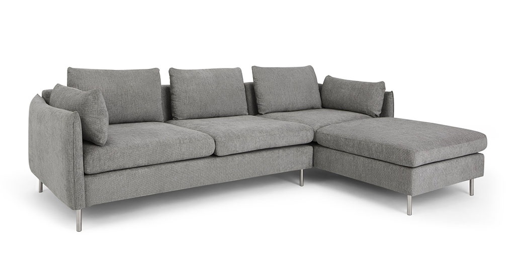 sofa góc nỉ TS220 chân inox