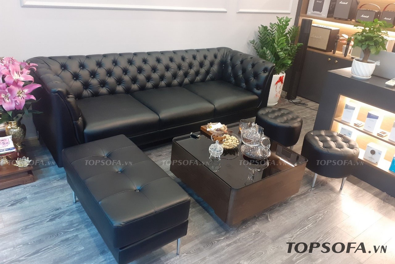 Sofa văng da cổ điển TS510 chất liệu da hàn quốc