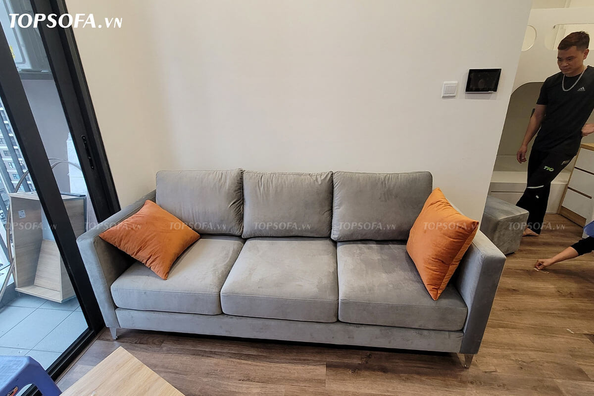Sofa văng nỉ bàn giao tại chung cư Vinhomes Smart City