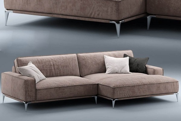 Lạ mắt, thời trang với ghế sofa góc vuông chữ L TS227 màu tím khói. Khối đệm dày dặn kết hợp chất liệu vải da lộn bọc ngoài mang đến cảm giác êm, mềm thỏa thích cho người dùng