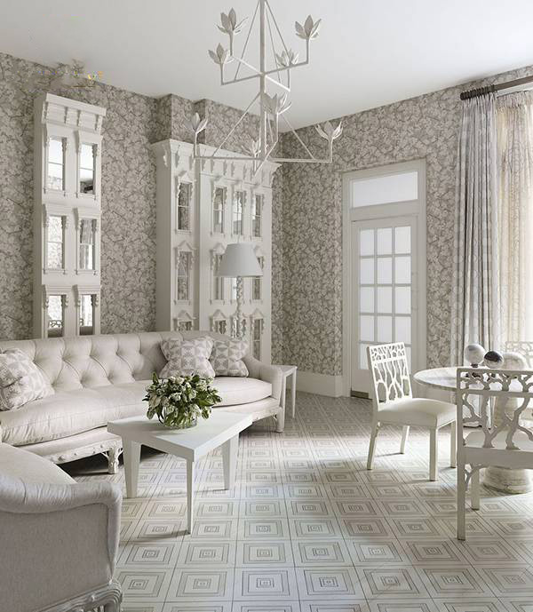 Sự kết hợp hài hòa giữa sofa màu trắng với phong cách phòng khách hiện đại