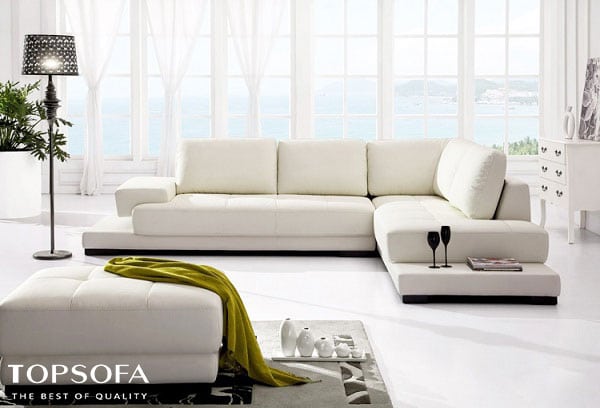 Sofa trắng da thật thường có độ bền cao nhưng cũng đi kèm với giá thành cao