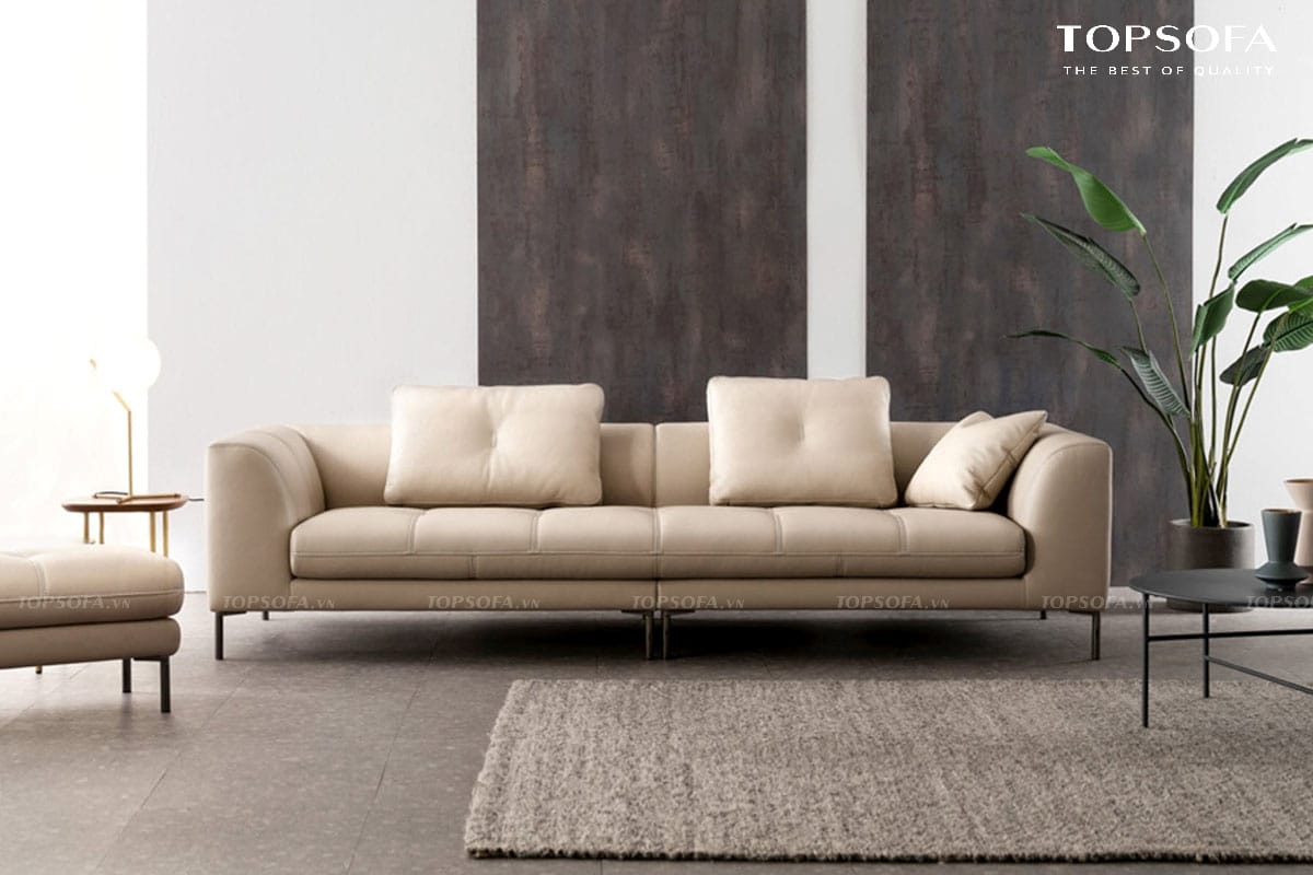 sofa văng da TS345 mặt trước