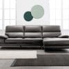 Sofa góc da màu ghi Elio TS236