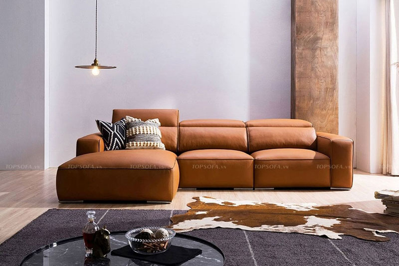 sofa góc da TS244 mặt trước