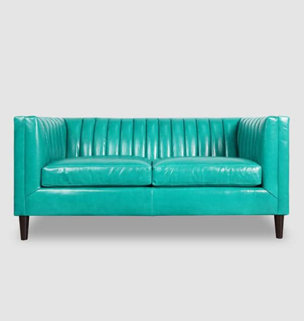 Mẫu ghế sofa da xanh ngọc được các gia đình trẻ yêu thích