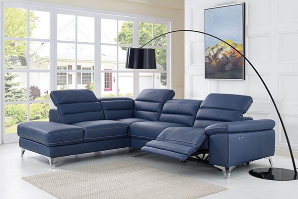 Mẫu bộ ghế sofa xanh navy cho phòng khách hiện đại