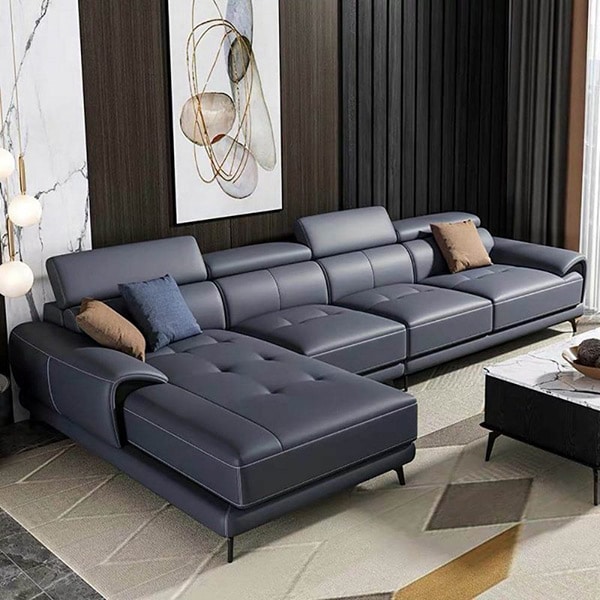 Sofa da xanh có rất nhiều kiểu dáng nên bạn có thể linh hoạt lựa chọn theo diện tích căn phòng