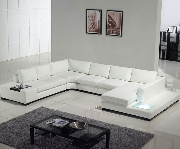 Mẫu sofa chữ U có kích thước đặc biệt dành cho không gian rộng lớn