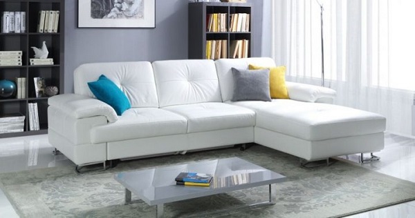 Sofa góc chữ L giúp không gian trở nên ấn tượng, hiện đại mà tiện nghi. 