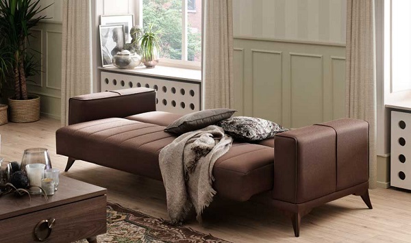 Mẫu sofa văng giường này được thiết kế linh hoạt, khi mở ra tạo thành một chiếc giường cân đối, vững chắc, êm ái cho người dùng