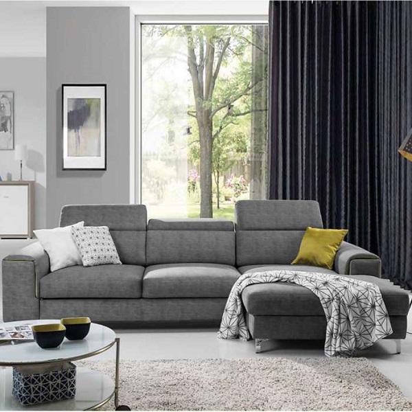 Gam màu xám trung tính giúp sofa góc L nhỏ mang lại vẻ đẹp hiện đại mà vẫn tiện nghi cho không gian sống. 