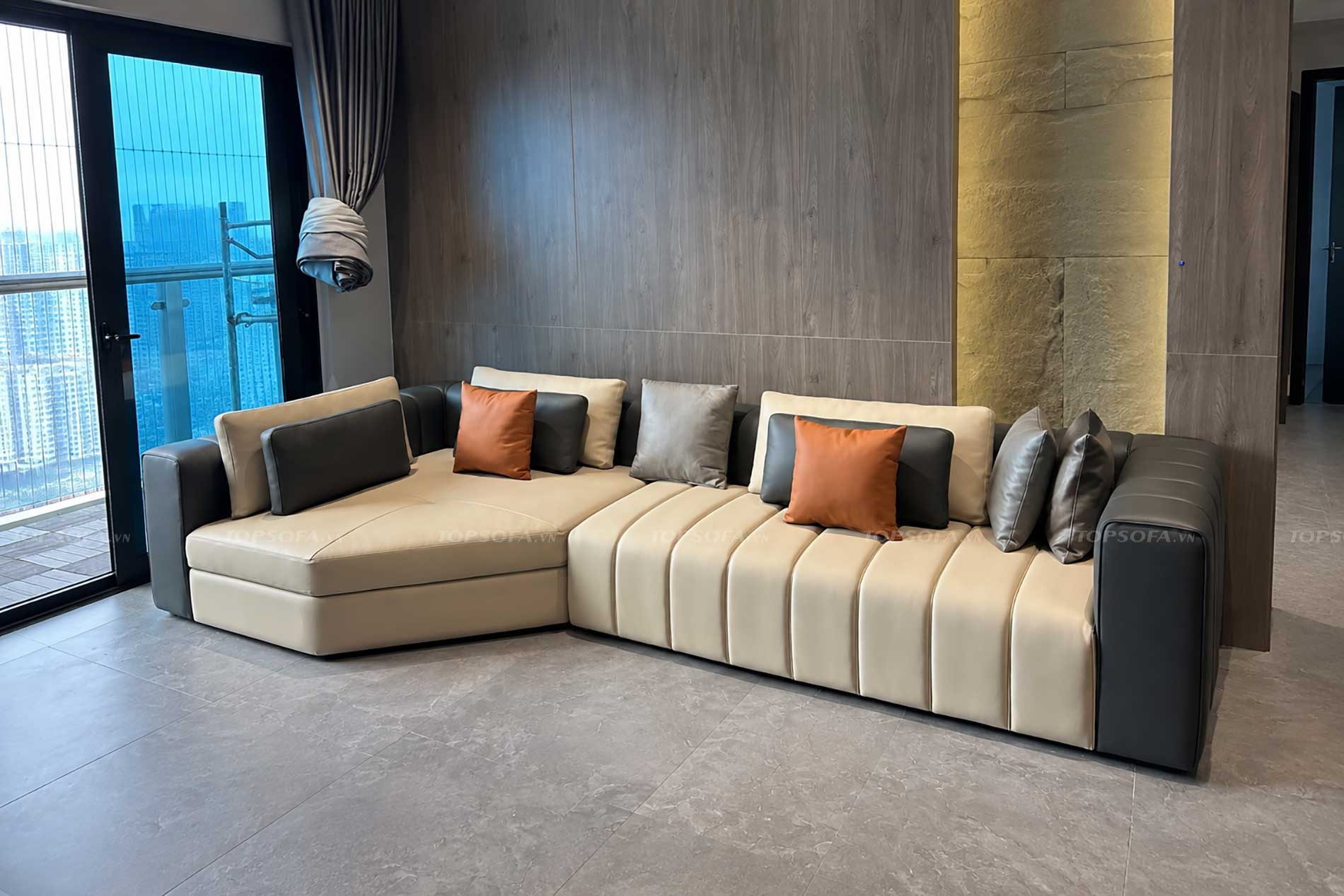 Sofa góc da thiết kế Italia TS238